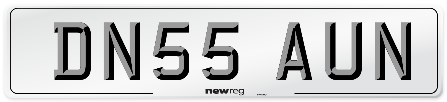 DN55 AUN Number Plate from New Reg